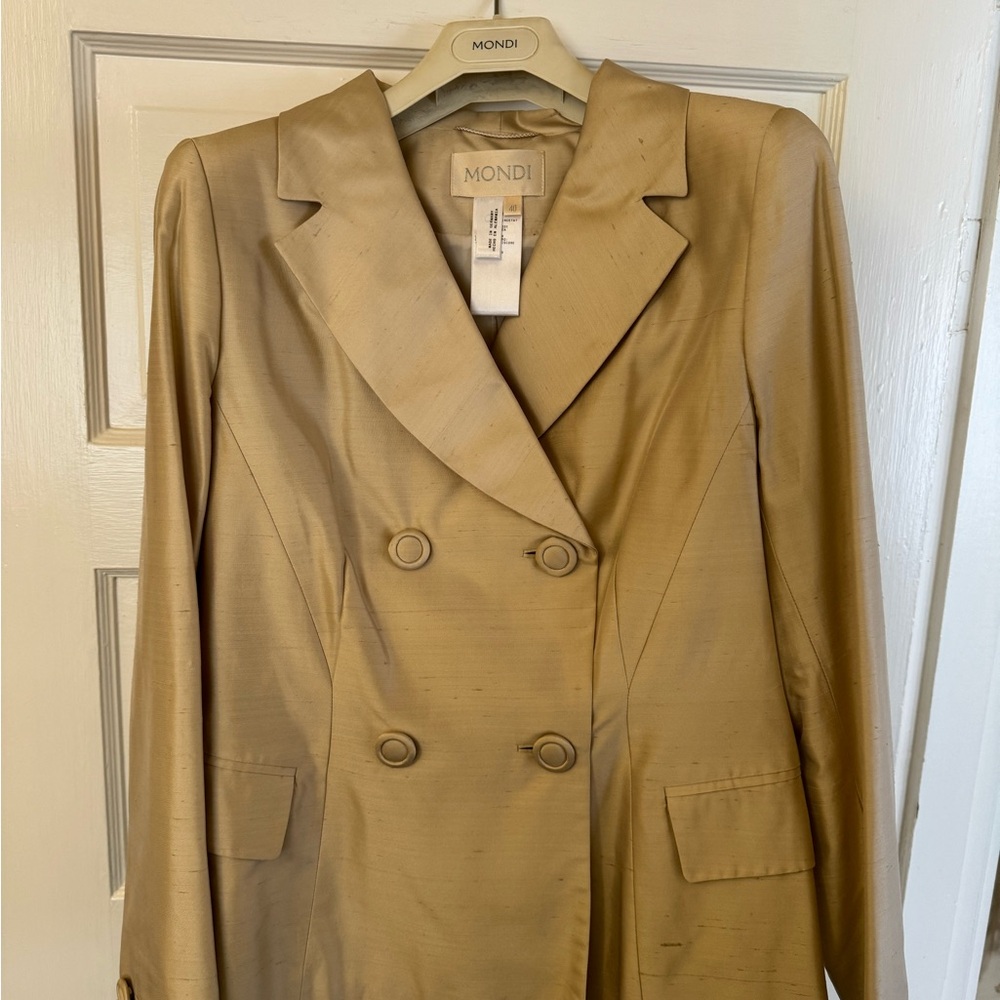 MONDI SILK SUIT (vintage blazer and skirt) -cream color